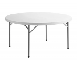 60' White Round Table