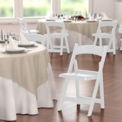 White Resin Padded Chairs